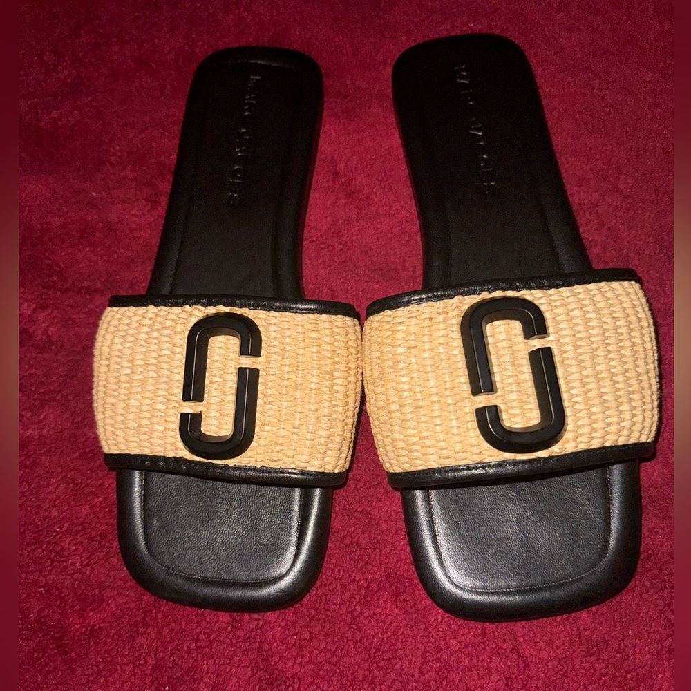 Marc Jacobs The J Marc Raffia Sandals size 39 (8.5) New with box/ dust bag